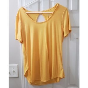 Yellow cutout active wear top